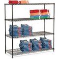 Global Industrial 5 Tier Black Epoxy Wire Shelving Starter Unit, 72W x 24D x 74H B2335634